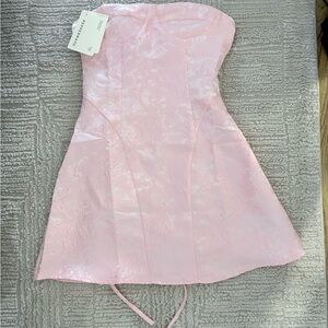 Peppermayo Light Pink Floral Strapless Dress